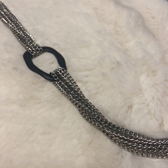 Silver toned multiple chained necklace 14” - Picture 2 of 6